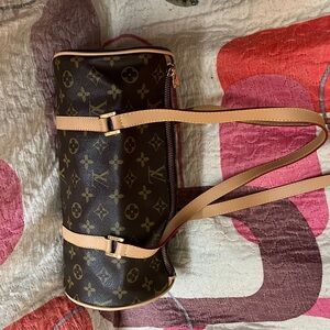 Brown Monogram Handbag with Tan Straps